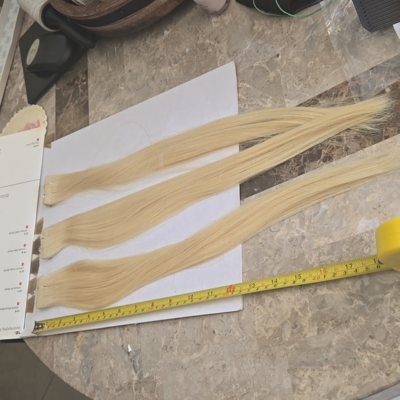 Tape Human Hair extension 18inches  light blonde 30piece - Picture 1 of 5